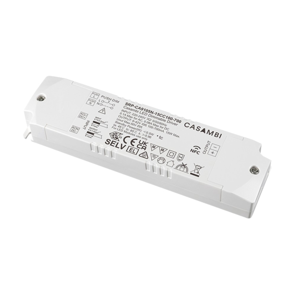 LED Driver CC Casambi 15W 6-42V 1 kênh NFC - SRP-CA9105N-15CC100-700 slide 1