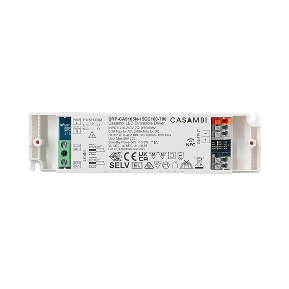 LED Driver CC Casambi 15W 6-42V 1 kênh NFC - SRP-CA9105N-15CC100-700 slide 2