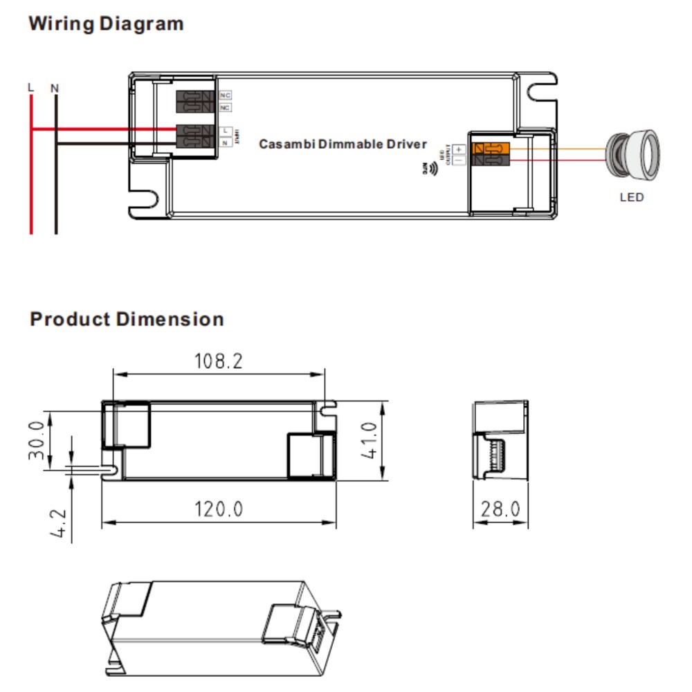 LED Driver CC Casambi 25W 6-54V 1 kênh NFC - SRP-CA9105N-25CC250-700 slide 3