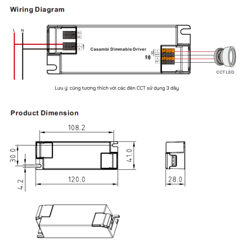 LED Driver CC Casambi 25W 6-54V 2 kênh NFC - SRP-CA9105N-25CCT250-700 slide 3