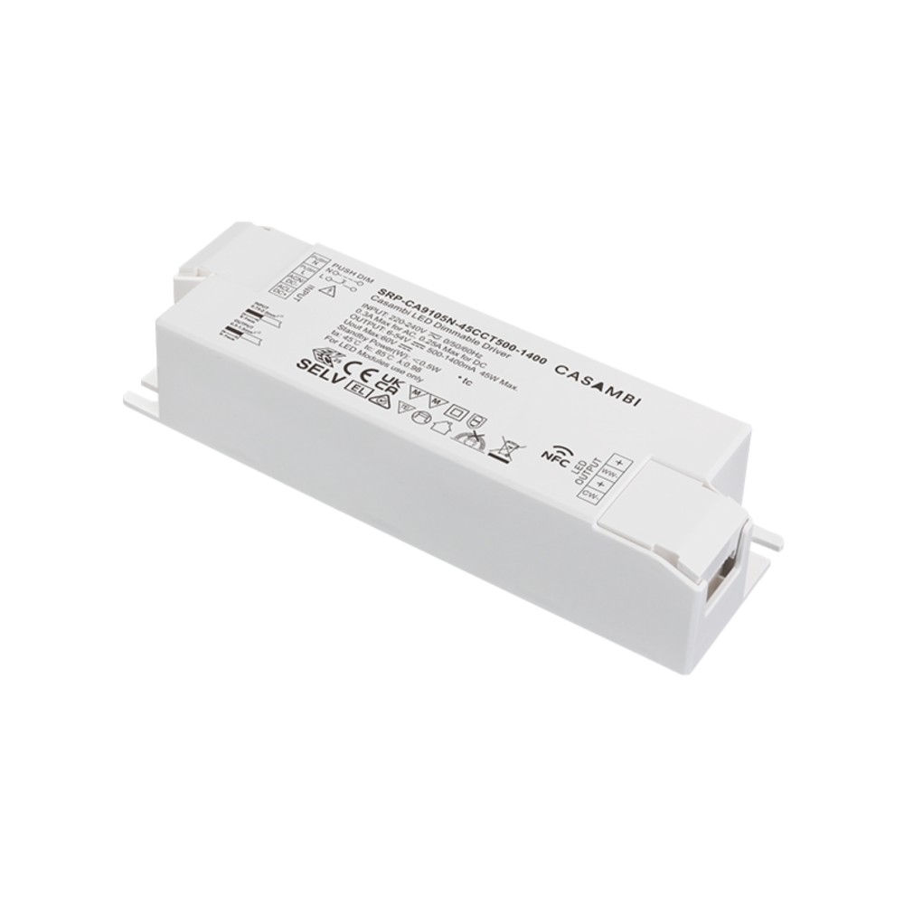 LED Driver CC Casambi 45W 6-54V 2 kênh NFC - SRP-CA9105N-45CCT500-1400 slide 2