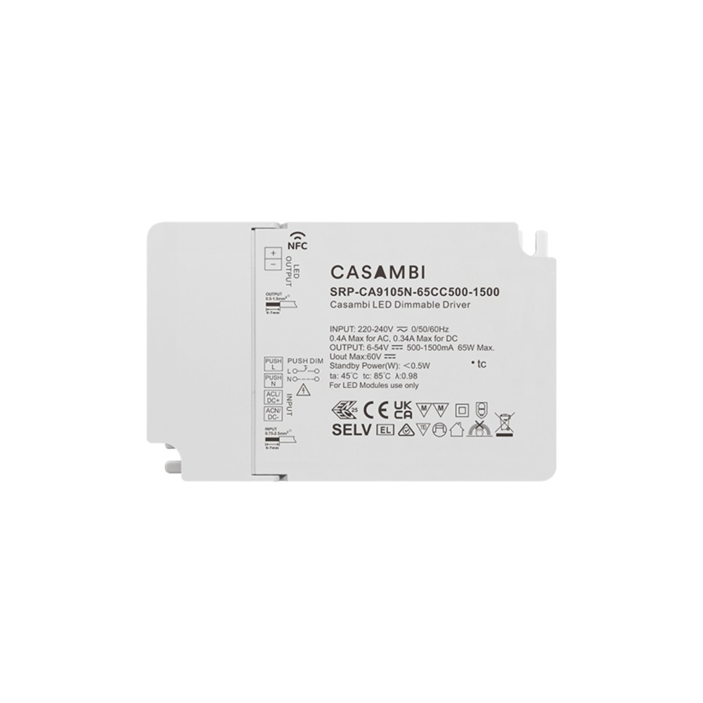 LED Driver CC Casambi 65W 6-54V 1 kênh NFC - SRP-CA9105N-65CC500-1500 slide 4