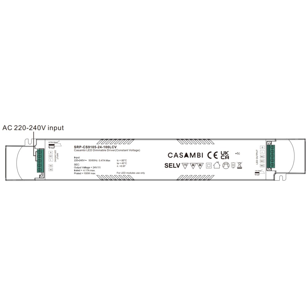 LED Driver CV Casambi 100W 24VDC 1 kênh Sunricher - SRP-CA9105-24-100LCV slide 1
