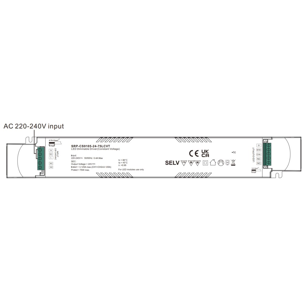 LED Driver CV Casambi 75W 24VDC 2 kênh Sunricher - SRP-CA9105-24-75LCVT slide 4