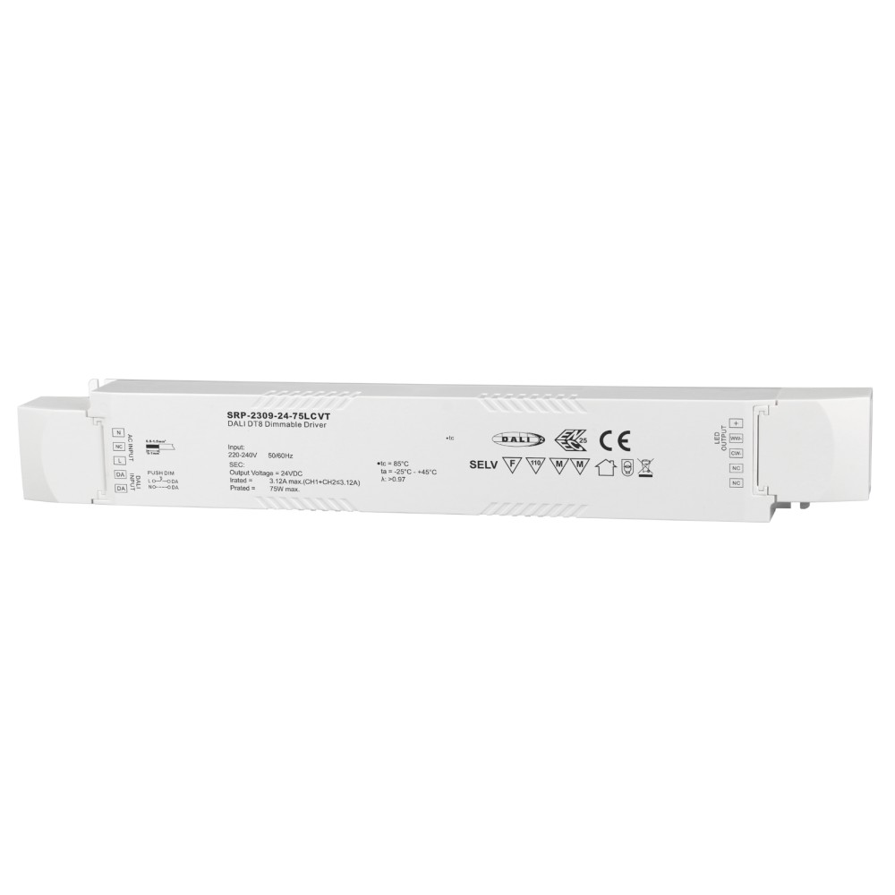 LED Driver DALI DT8 Tunable White 24V Sunricher: 75W & 150W | SRP-2309-24-75LCV và SRP-2309-24-150LCVTT