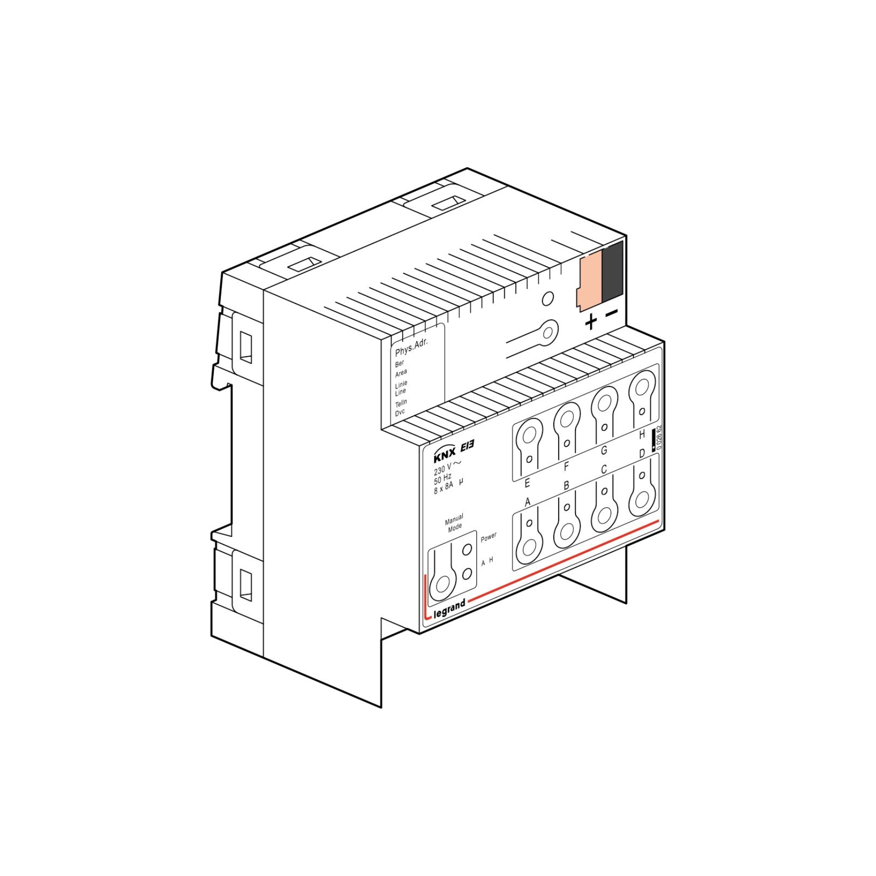 Bộ điều khiển DIN On/Off KNX 8 đầu ra 8A Legrand - 002662