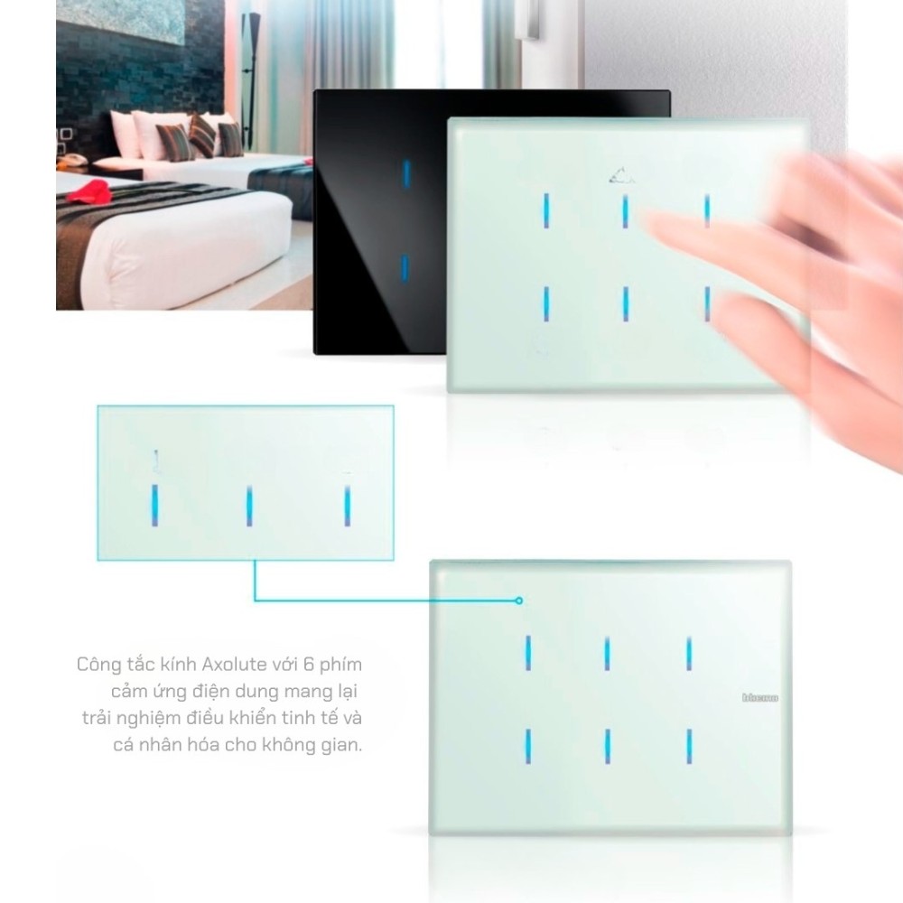 Công tắc cảm ứng KNX 6 phím Bticino, NIGHTER - HS4657M3KNX slide 1