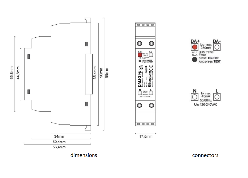 Bộ cấp nguồn DALI 200mA Lunatone - DALI PS slide 1