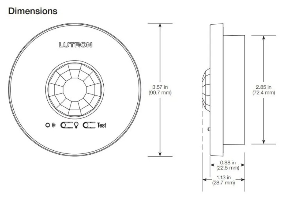 Cảm biến hiện diện không dây gắn trần Lutron - LRF7-OCR2B-P-WH slide 2