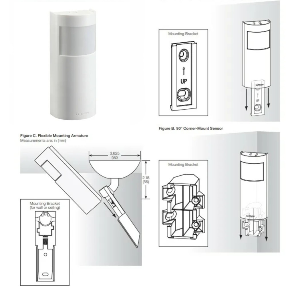 Cảm biến hiện diện không dây gắn tường Lutron - LRF7-OWLB-P-WH slide 1