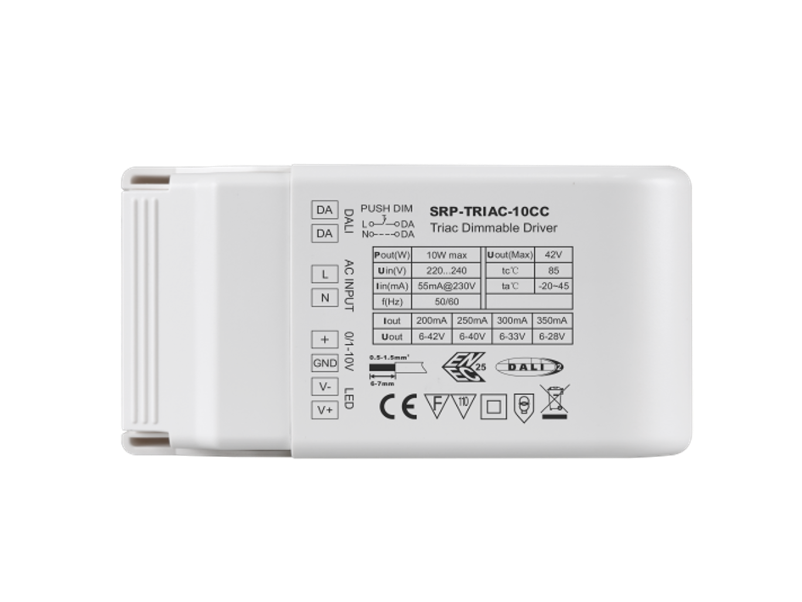 LED driver 10W DALI/Push + Triac + 0/1-10V Sunricher - SRP-TRIAC-10CC