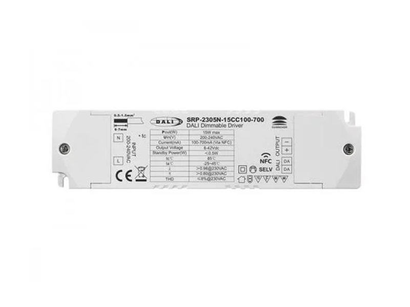 LED driver hỗ trợ NFC 15W DALI DT6 Sunricher - SRP-2305N-15CCT100-700