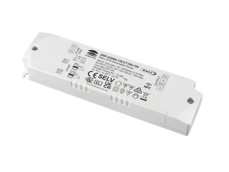 LED driver hỗ trợ NFC 15W DALI DT8 Sunricher - SRP-2309N-15CCT100-700