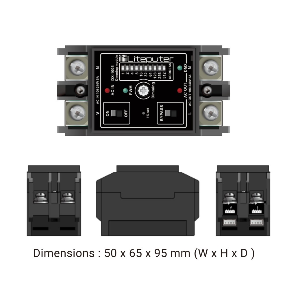 Thiết bị DMX Dimmer Mosfet Lite-Puter - DX-1005 slide 2