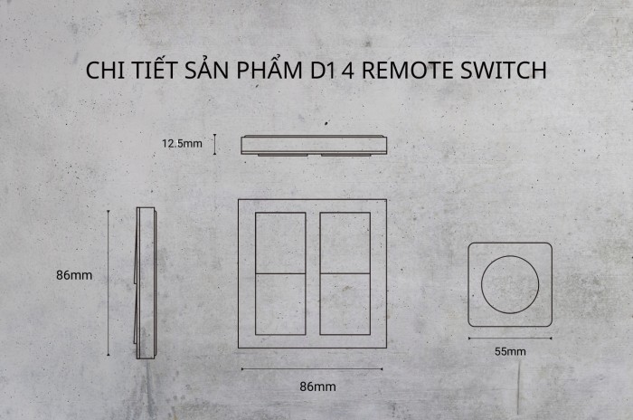 Công tắc điều khiển 4 phím không dây Casambi Siqitech D1-CB02 (7)
