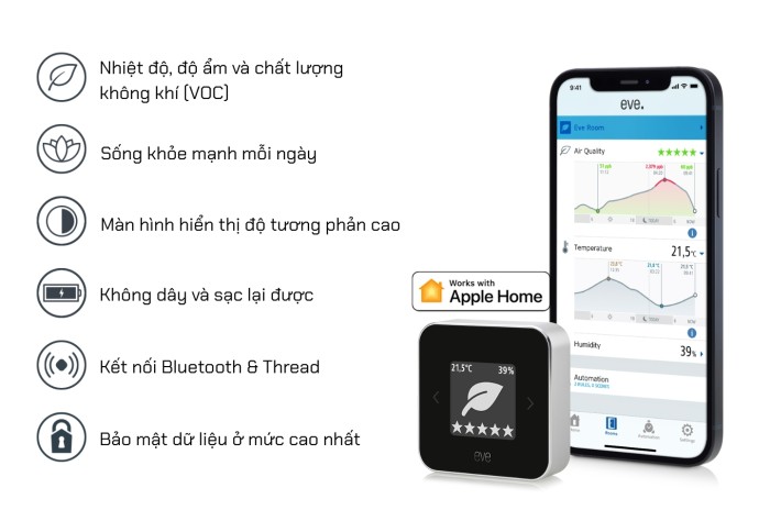 Cảm biến chất lượng không khí Eve Room 6