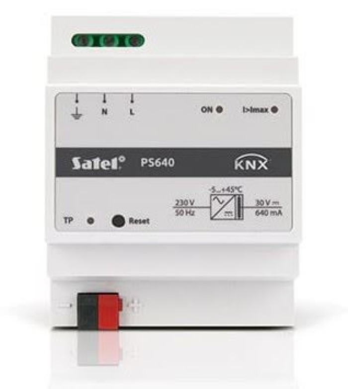 Bộ cấp nguồn hệ thống KNX PS640 cung cấp dòng điện định mức 640mA, đảm bảo hoạt động ổn định cho hệ thống KNX