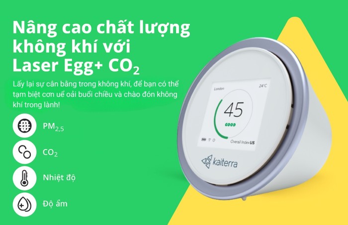 Cảm biến chất lượng không khí Apple Homekit Kaiterra Laser Egg + CO2(1)