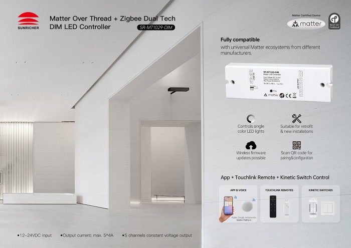 Bộ điều khiển LED Controller Matter + Zigbee DIM CV Sunricher (1)
