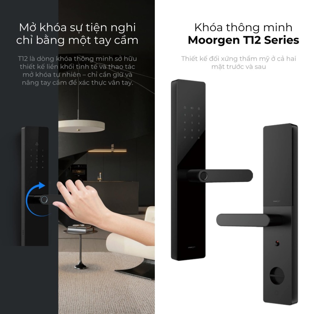 Khóa cửa thông minh vân tay tĩnh mạch T12 Moorgen 4