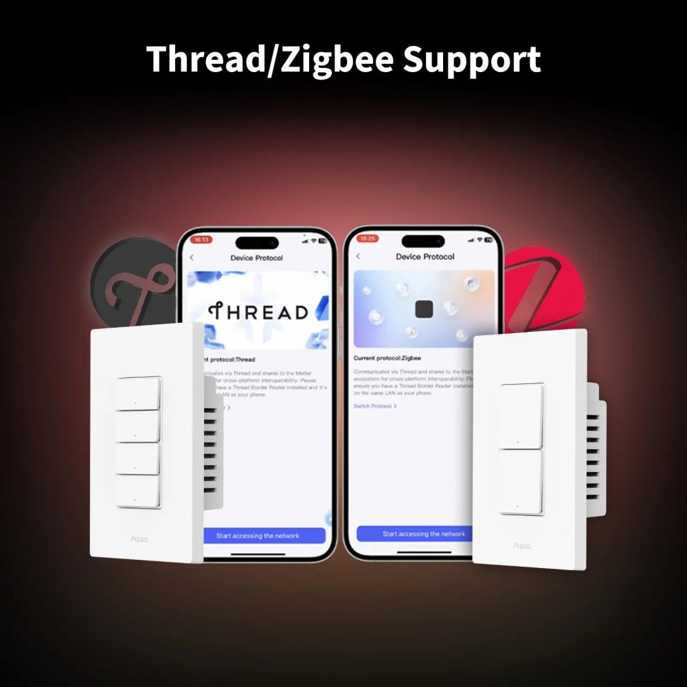 Công tắc chữ nhật H2 (US) - 2 nút 2 kênh Matter Aqara 3