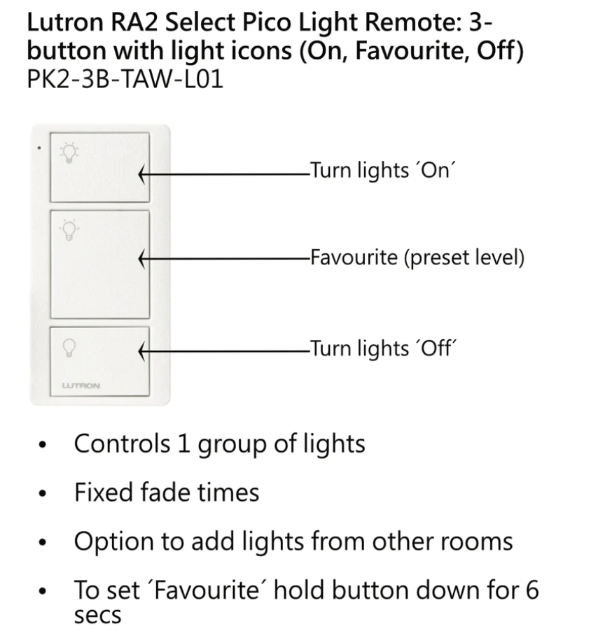 Pico 3 nút bấm Lutron