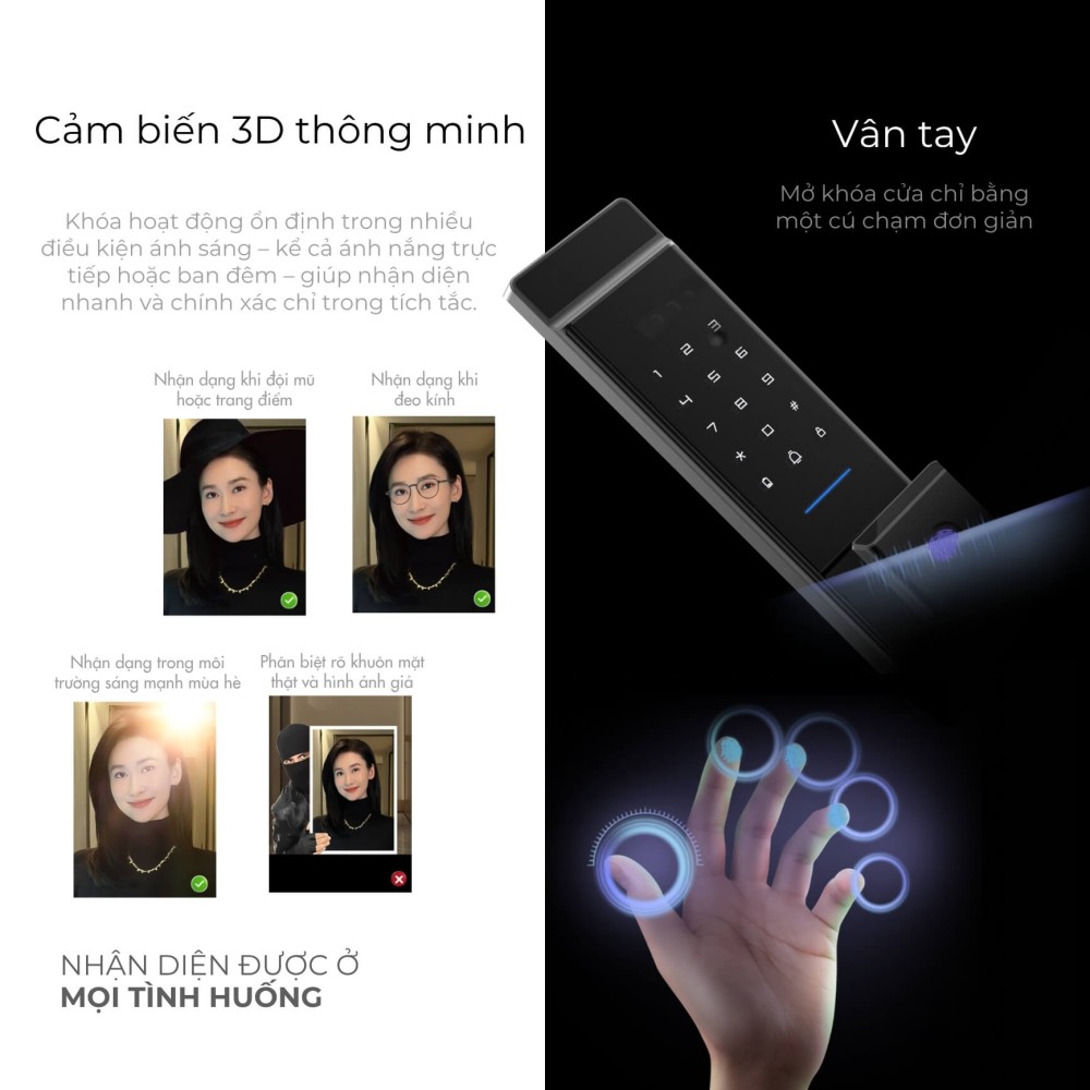 Khóa cửa thông minh vân tay tĩnh mạch X5+ Moorgen 3
