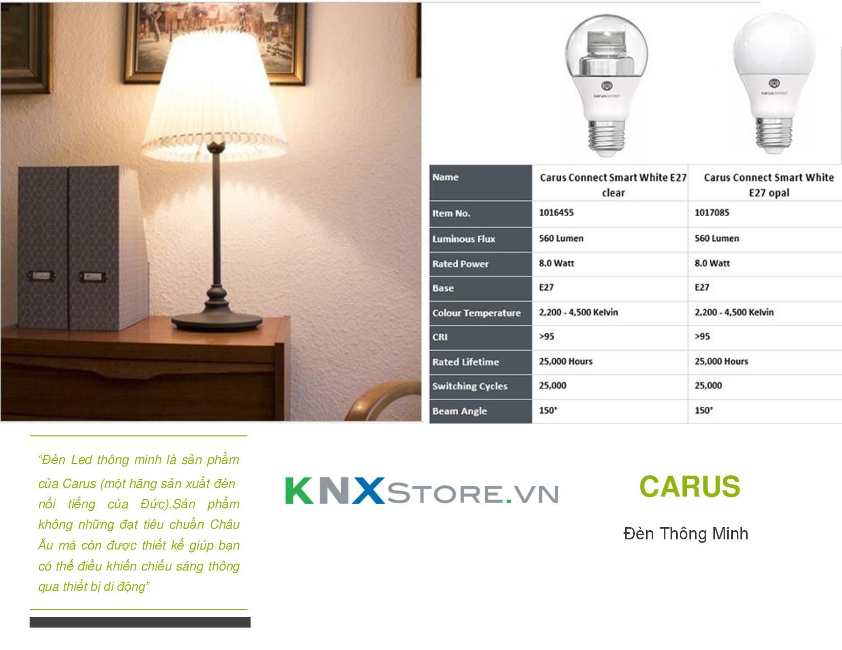 Các dòng đèn LED carus connect Smart White