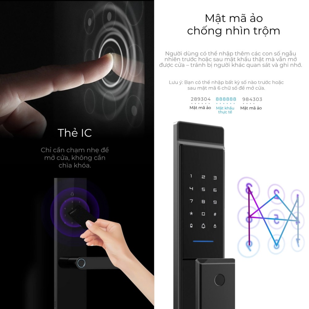 Khóa cửa thông minh vân tay tĩnh mạch T12 Moorgen 2