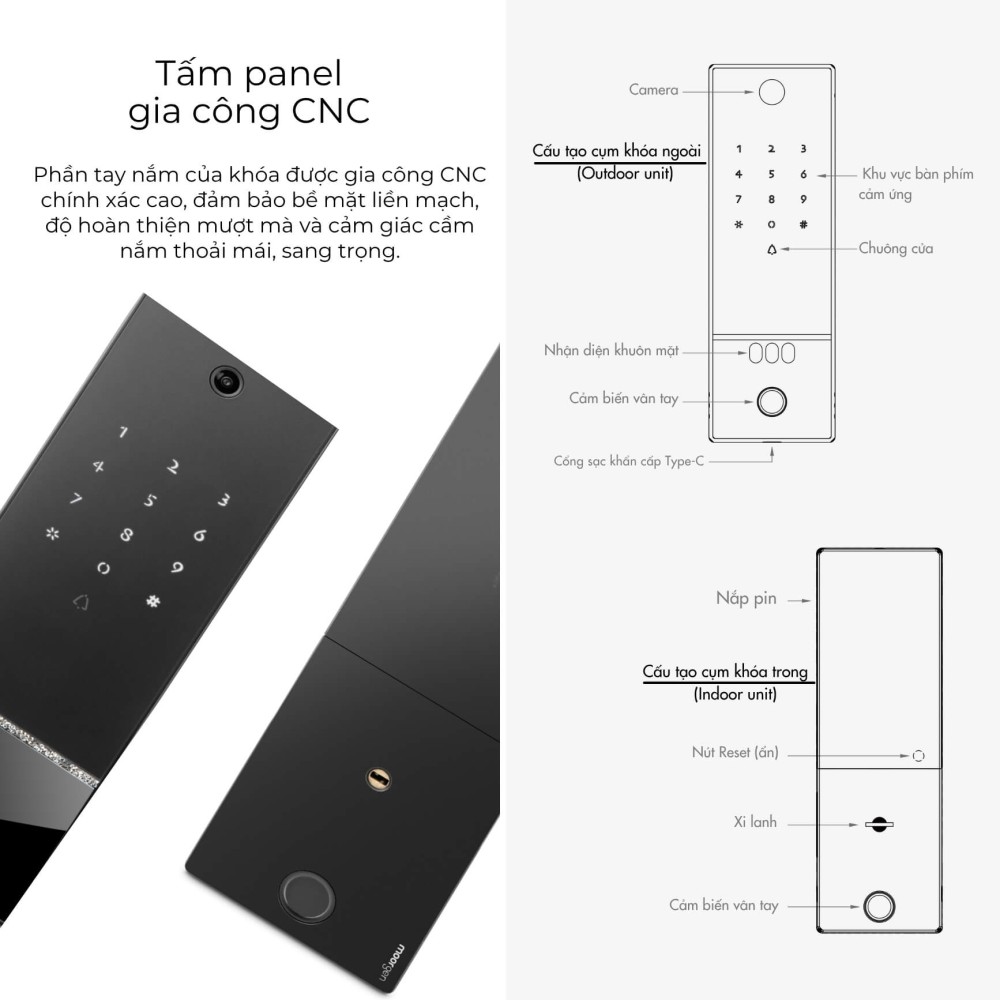 Khóa cửa thông minh vân tay tĩnh mạch T31 Moorgen 4