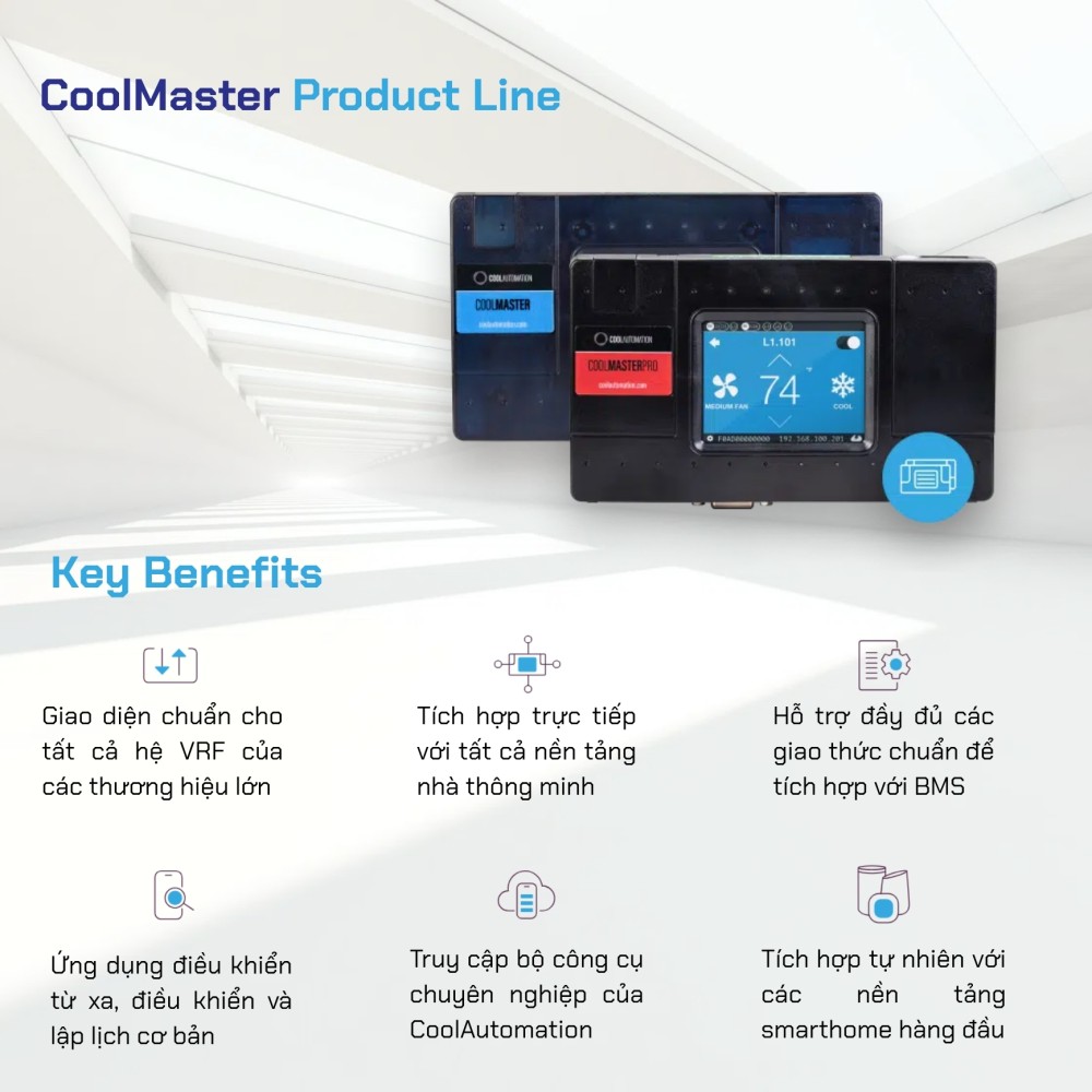 Bộ điều khiển điều hoà trung tâm tích hợp KNX CoolMaster-KNX 1